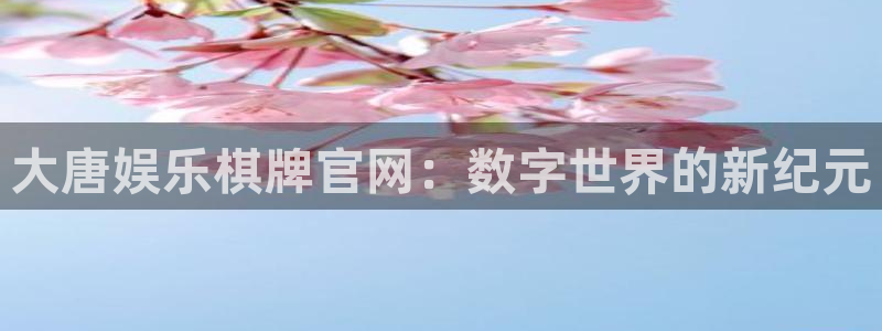 U8国际平台注册：大唐娱乐棋牌官网：数字世界的新纪元