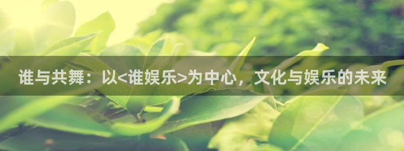 U8国际2登录：谁与共舞：以<谁娱乐>为中心，文化与娱乐的未来